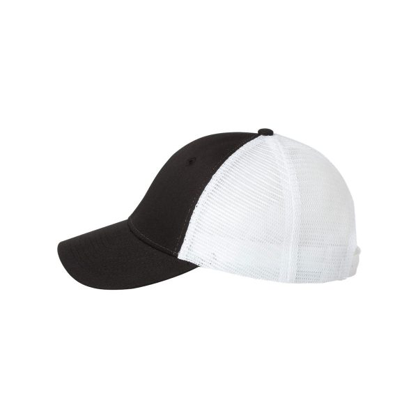 Valucap Black White Twill Trucker Cap Supply - Image 3