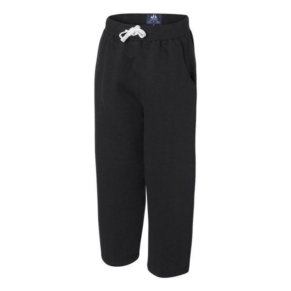 J. America Men s Black Premium Open Bottom Sweatpants For Discount - Image 3